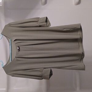 Olive Green Blouse With Metal Detail